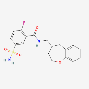 molecular formula C18H19FN2O4S B5630910 5-(aminosulfonyl)-2-fluoro-N-(2,3,4,5-tetrahydro-1-benzoxepin-4-ylmethyl)benzamide 