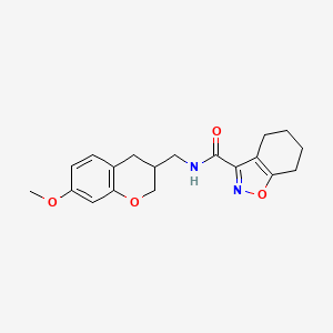 molecular formula C19H22N2O4 B5630929 N-[(7-methoxy-3,4-dihydro-2H-chromen-3-yl)methyl]-4,5,6,7-tetrahydro-2,1-benzisoxazole-3-carboxamide 