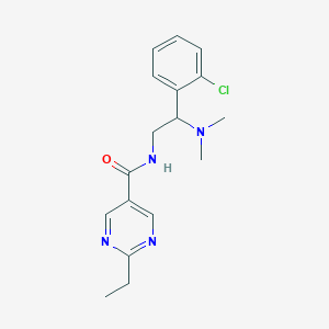 molecular formula C17H21ClN4O B5630931 N-[2-(2-chlorophenyl)-2-(dimethylamino)ethyl]-2-ethyl-5-pyrimidinecarboxamide 