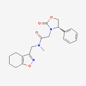 molecular formula C20H23N3O4 B5630940 N-methyl-2-[(4S)-2-oxo-4-phenyl-1,3-oxazolidin-3-yl]-N-(4,5,6,7-tetrahydro-1,2-benzisoxazol-3-ylmethyl)acetamide 