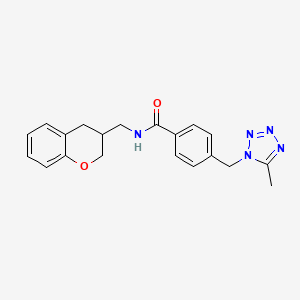 molecular formula C20H21N5O2 B5630952 N-(3,4-dihydro-2H-chromen-3-ylmethyl)-4-[(5-methyl-1H-tetrazol-1-yl)methyl]benzamide 