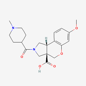 molecular formula C20H26N2O5 B5630954 (3aR*,9bR*)-7-methoxy-2-[(1-methylpiperidin-4-yl)carbonyl]-1,2,3,9b-tetrahydrochromeno[3,4-c]pyrrole-3a(4H)-carboxylic acid 