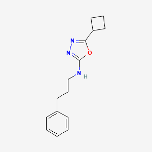 molecular formula C15H19N3O B5630961 5-cyclobutyl-N-(3-phenylpropyl)-1,3,4-oxadiazol-2-amine 