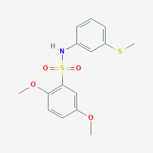molecular formula C15H17NO4S2 B5630966 2,5-dimethoxy-N-[3-(methylthio)phenyl]benzenesulfonamide 