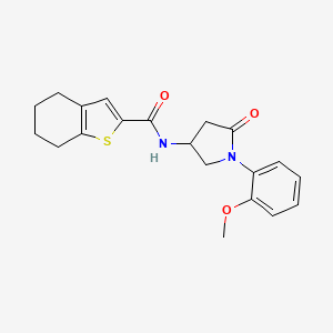 molecular formula C20H22N2O3S B5630977 N-[1-(2-methoxyphenyl)-5-oxo-3-pyrrolidinyl]-4,5,6,7-tetrahydro-1-benzothiophene-2-carboxamide 