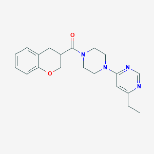 molecular formula C20H24N4O2 B5630994 4-[4-(3,4-dihydro-2H-chromen-3-ylcarbonyl)piperazin-1-yl]-6-ethylpyrimidine 