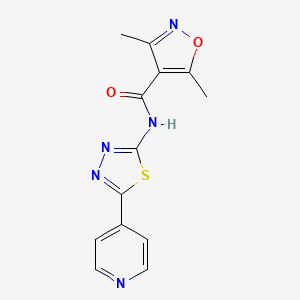 molecular formula C13H11N5O2S B5631000 3,5-dimethyl-N-[5-(4-pyridinyl)-1,3,4-thiadiazol-2-yl]-4-isoxazolecarboxamide 