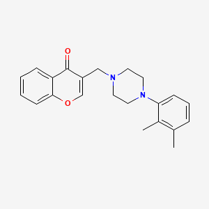 molecular formula C22H24N2O2 B5631015 3-{[4-(2,3-dimethylphenyl)-1-piperazinyl]methyl}-4H-chromen-4-one 