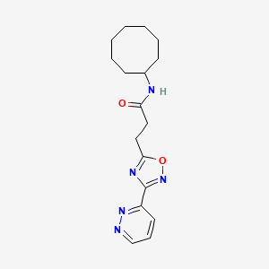 molecular formula C17H23N5O2 B5631036 N-cyclooctyl-3-[3-(3-pyridazinyl)-1,2,4-oxadiazol-5-yl]propanamide 