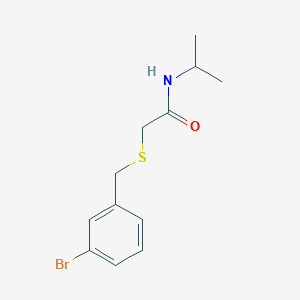 molecular formula C12H16BrNOS B5631050 2-[(3-bromobenzyl)thio]-N-isopropylacetamide 