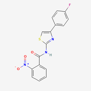 molecular formula C16H10FN3O3S B5631056 N-[4-(4-fluorophenyl)-1,3-thiazol-2-yl]-2-nitrobenzamide 