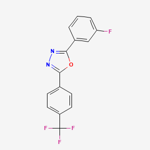 molecular formula C15H8F4N2O B5631060 2-(3-fluorophenyl)-5-[4-(trifluoromethyl)phenyl]-1,3,4-oxadiazole 