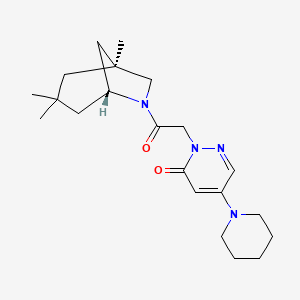 molecular formula C21H32N4O2 B5631063 2-{2-oxo-2-[(1S*,5R*)-1,3,3-trimethyl-6-azabicyclo[3.2.1]oct-6-yl]ethyl}-5-piperidin-1-ylpyridazin-3(2H)-one 