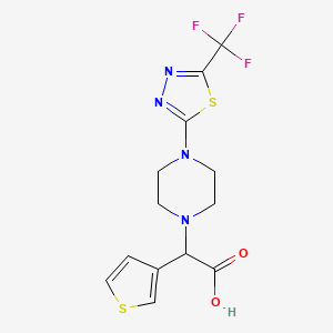 molecular formula C13H13F3N4O2S2 B5631071 3-thienyl{4-[5-(trifluoromethyl)-1,3,4-thiadiazol-2-yl]piperazin-1-yl}acetic acid 