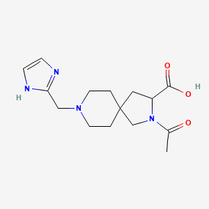 molecular formula C15H22N4O3 B5631160 2-acetyl-8-(1H-imidazol-2-ylmethyl)-2,8-diazaspiro[4.5]decane-3-carboxylic acid 