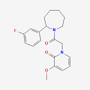molecular formula C20H23FN2O3 B5631163 1-{2-[2-(3-fluorophenyl)azepan-1-yl]-2-oxoethyl}-3-methoxypyridin-2(1H)-one 
