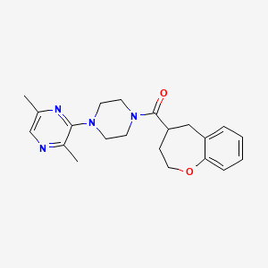 molecular formula C21H26N4O2 B5631164 2,5-dimethyl-3-[4-(2,3,4,5-tetrahydro-1-benzoxepin-4-ylcarbonyl)piperazin-1-yl]pyrazine 