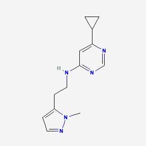 molecular formula C13H17N5 B5631166 6-cyclopropyl-N-[2-(1-methyl-1H-pyrazol-5-yl)ethyl]pyrimidin-4-amine 