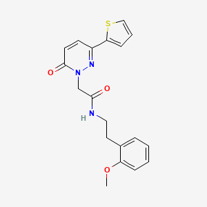 molecular formula C19H19N3O3S B5631174 N-[2-(2-methoxyphenyl)ethyl]-2-[6-oxo-3-(2-thienyl)-1(6H)-pyridazinyl]acetamide 