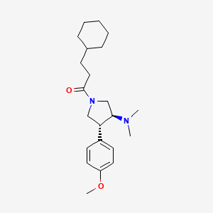 molecular formula C22H34N2O2 B5631183 (3S*,4R*)-1-(3-cyclohexylpropanoyl)-4-(4-methoxyphenyl)-N,N-dimethylpyrrolidin-3-amine 