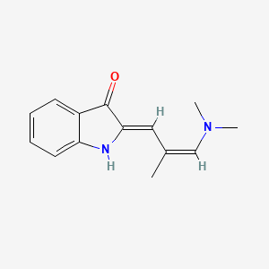 molecular formula C14H16N2O B5631229 2-[3-(dimethylamino)-2-methyl-2-propen-1-ylidene]-1,2-dihydro-3H-indol-3-one 