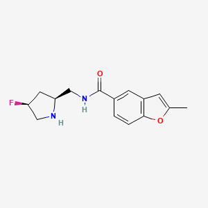 molecular formula C15H17FN2O2 B5631244 N-{[(2S,4S)-4-fluoro-2-pyrrolidinyl]methyl}-2-methyl-1-benzofuran-5-carboxamide hydrochloride 