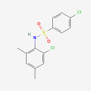 molecular formula C14H13Cl2NO2S B5631255 4-chloro-N-(2-chloro-4,6-dimethylphenyl)benzenesulfonamide 