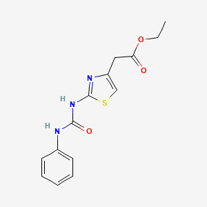 molecular formula C14H15N3O3S B5631263 ethyl {2-[(anilinocarbonyl)amino]-1,3-thiazol-4-yl}acetate 
