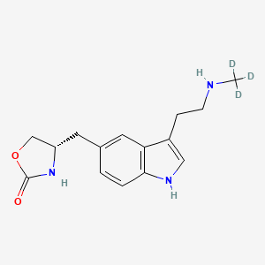 molecular formula C15H19N3O2 B563127 N-Desmethyl Zolmitriptan-d3 CAS No. 1217623-11-4