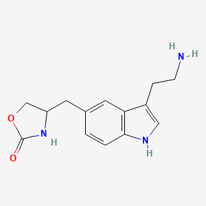 molecular formula C14H17N3O2 B563128 4-[[3-(2-氨基乙基)-1H-吲哚-5-基]甲基]-1,3-恶唑烷-2-酮 CAS No. 139264-15-6