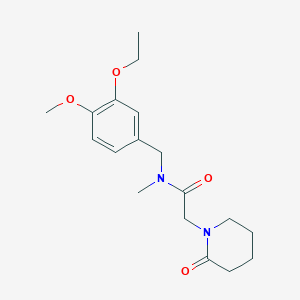 molecular formula C18H26N2O4 B5631281 N-(3-ethoxy-4-methoxybenzyl)-N-methyl-2-(2-oxopiperidin-1-yl)acetamide 