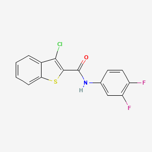 molecular formula C15H8ClF2NOS B5631328 3-chloro-N-(3,4-difluorophenyl)-1-benzothiophene-2-carboxamide 