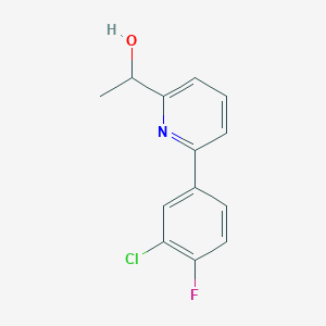 molecular formula C13H11ClFNO B5631353 1-[6-(3-chloro-4-fluorophenyl)pyridin-2-yl]ethanol 