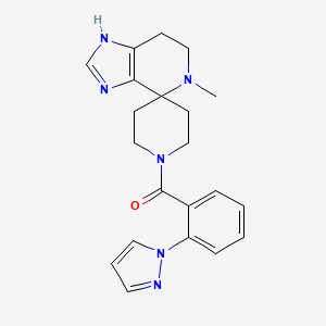 molecular formula C21H24N6O B5631360 5-methyl-1'-[2-(1H-pyrazol-1-yl)benzoyl]-1,5,6,7-tetrahydrospiro[imidazo[4,5-c]pyridine-4,4'-piperidine] 