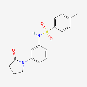 molecular formula C17H18N2O3S B5631361 4-methyl-N-[3-(2-oxo-1-pyrrolidinyl)phenyl]benzenesulfonamide 