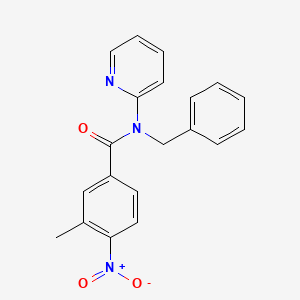 molecular formula C20H17N3O3 B5631367 N-benzyl-3-methyl-4-nitro-N-2-pyridinylbenzamide 