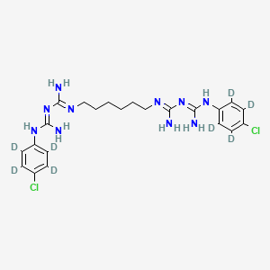 molecular formula C22H30Cl2N10 B563137 二盐酸氯己定-d8 CAS No. 1246816-96-5