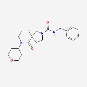molecular formula C21H29N3O3 B5631389 N-benzyl-6-oxo-7-(tetrahydro-2H-pyran-4-yl)-2,7-diazaspiro[4.5]decane-2-carboxamide 