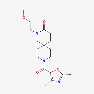 molecular formula C18H27N3O4 B5631396 9-[(2,4-dimethyl-1,3-oxazol-5-yl)carbonyl]-2-(2-methoxyethyl)-2,9-diazaspiro[5.5]undecan-3-one 