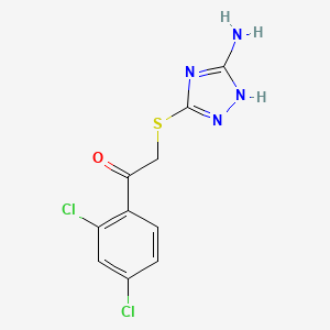 molecular formula C10H8Cl2N4OS B5631402 2-[(5-amino-4H-1,2,4-triazol-3-yl)thio]-1-(2,4-dichlorophenyl)ethanone 