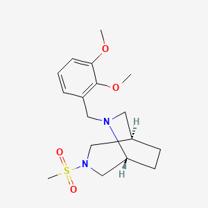 molecular formula C17H26N2O4S B5631403 (1R*,5R*)-6-(2,3-dimethoxybenzyl)-3-(methylsulfonyl)-3,6-diazabicyclo[3.2.2]nonane 