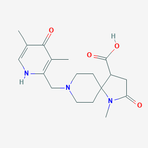 molecular formula C18H25N3O4 B5631411 8-[(3,5-dimethyl-4-oxo-1,4-dihydropyridin-2-yl)methyl]-1-methyl-2-oxo-1,8-diazaspiro[4.5]decane-4-carboxylic acid 