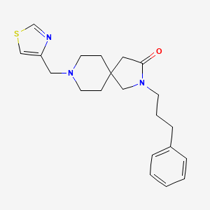 molecular formula C21H27N3OS B5631417 2-(3-phenylpropyl)-8-(1,3-thiazol-4-ylmethyl)-2,8-diazaspiro[4.5]decan-3-one 