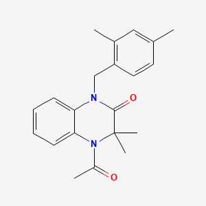 4-acetyl-1-(2,4-dimethylbenzyl)-3,3-dimethyl-3,4-dihydro-2(1H)-quinoxalinone