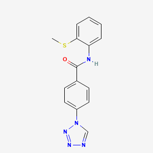 molecular formula C15H13N5OS B5631423 N-[2-(methylthio)phenyl]-4-(1H-tetrazol-1-yl)benzamide 