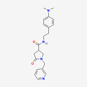 molecular formula C21H26N4O2 B5631440 N-{2-[4-(dimethylamino)phenyl]ethyl}-5-oxo-1-(3-pyridinylmethyl)-3-pyrrolidinecarboxamide 