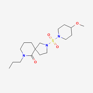 molecular formula C17H31N3O4S B5631451 2-[(4-methoxypiperidin-1-yl)sulfonyl]-7-propyl-2,7-diazaspiro[4.5]decan-6-one 