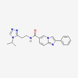 molecular formula C21H22N6O B5631503 N-[2-(4-isopropyl-4H-1,2,4-triazol-3-yl)ethyl]-2-phenylimidazo[1,2-a]pyridine-6-carboxamide 