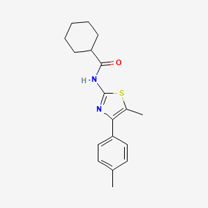 molecular formula C18H22N2OS B5631510 N-[5-methyl-4-(4-methylphenyl)-1,3-thiazol-2-yl]cyclohexanecarboxamide 