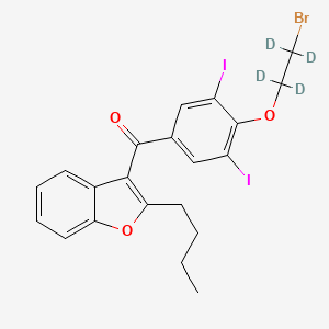 molecular formula C21H19BrI2O3 B563152 2-n-Butyl-4-[(2-bromoethoxy-d4)-3,5-diiodobenzoyl]benzofuran CAS No. 1216376-62-3